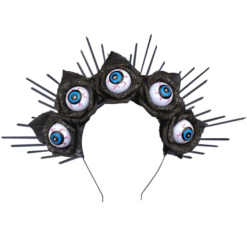 ヴィンテージブラックローズヘッドバンド - メキシカンシュガースカル風ヘアアクセサリー - ハロウィン＆死者の日コスプレ用