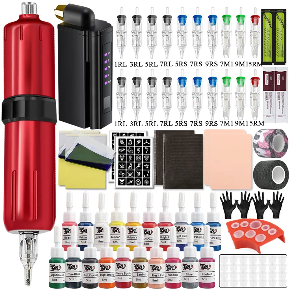 Kit de stylo de machine à tatouer avec alimentation sans fil, mini batterie, ensemble de odorà distance, cartouche les grossières pour tatouage, ensemble intérieur Mayor