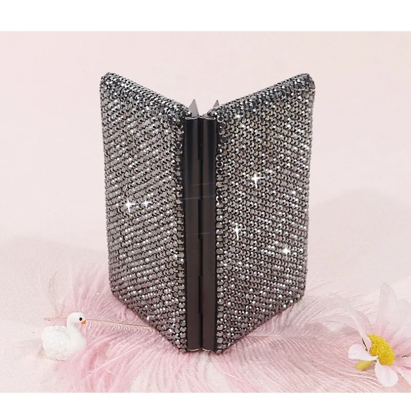 Personalized black credit card box Artificial diamond ultra-thin portable bank card holder card storage box