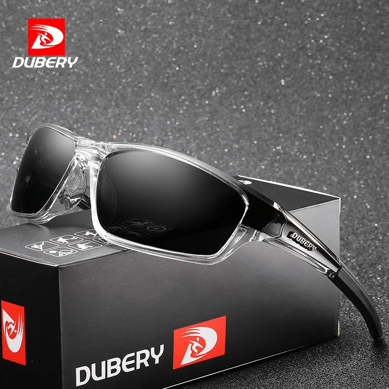DUBERY Lightweight Sports Polarized Sunglasses for Men Night Vision Male Shades Cycling Driving Fishing Fashion Oval Sunglass