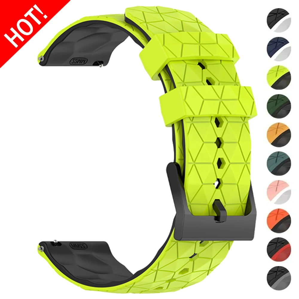 حزام سيليكون لساعة سامسونج جالاكسي ، سوار سوار عالمي لهاتف وي جي تي 4 3 برو ، 20 ، 22 ، 7 ، 6 ، 5 ، 4 ، 6 ، 4 كلاسيك ، ترس S3 ، 44 ، 40 أو