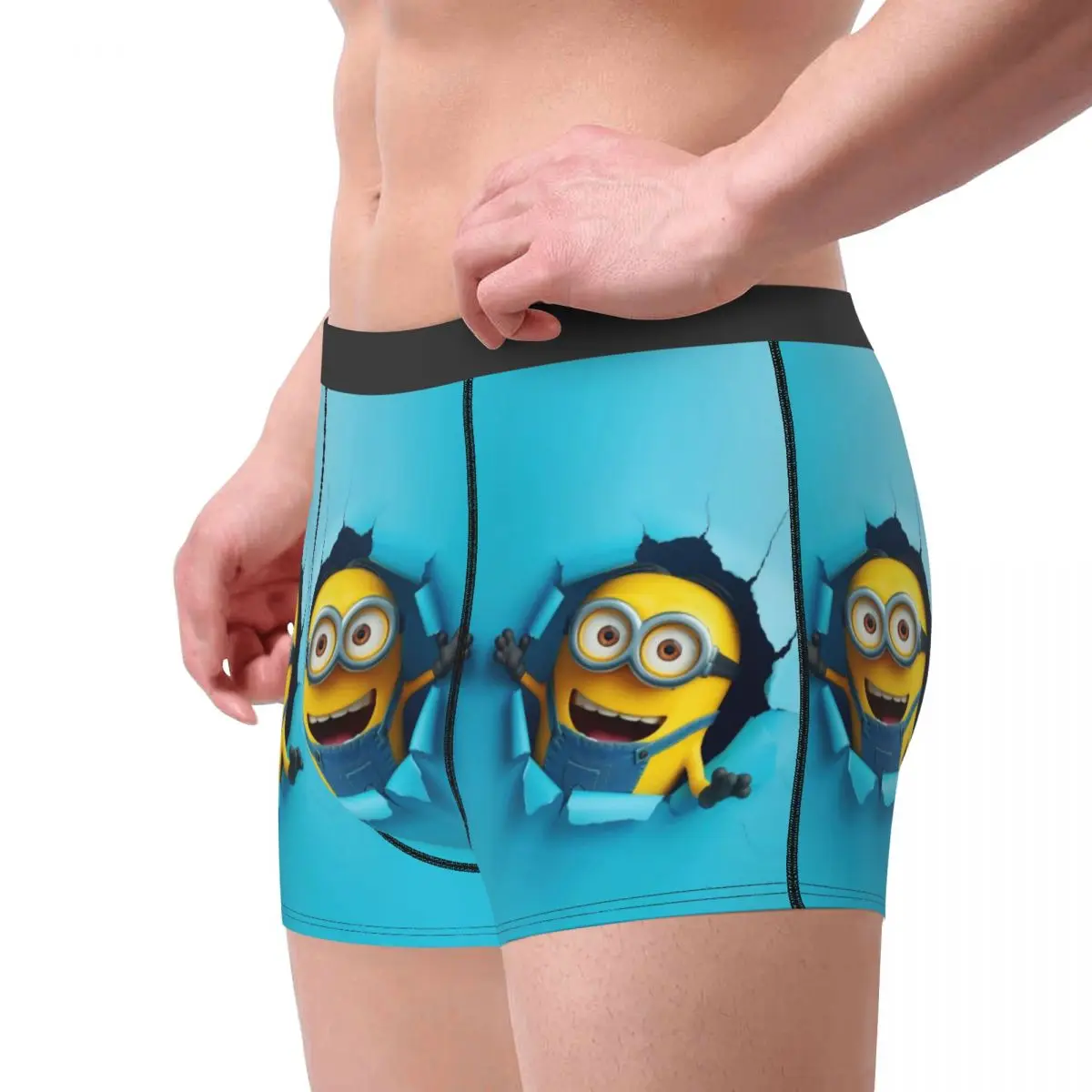 Customized M-Miniones Underwear Male Print Cute Cartoon Boxer Shorts Panties Briefs Soft Underpants