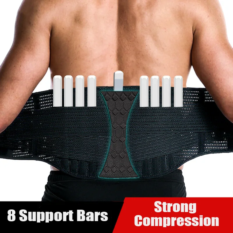 Sports Lower Back Brace Lumbar Support Belt Adjustable Waist Support Straps for Back Pain Relief Corset Body Shaper Gym Belts