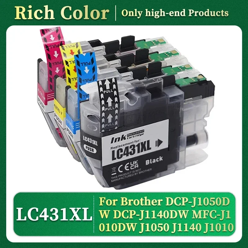 LC431 LC-431 LC431XL Compatible Inkjet Ink Cartridge For Brother DCP-J1050DW DCP-J1140DW MFC-J1010DW J1050 J1140 J1010 Printer