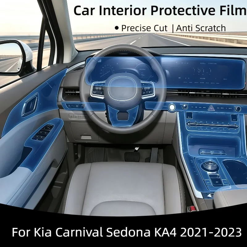 For Kia Carnival Sedona KA4 2021-2023 TPU Car Interior Dashboard Navigation Automotive Screen Protection Film Anti-scratch