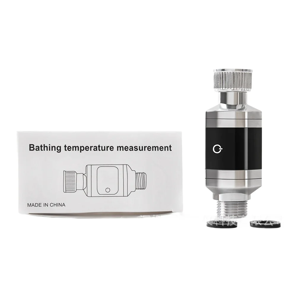 Faucet thermometer with digital temperature display for baby shower use compatible with standard 1/2 inch interface fittings