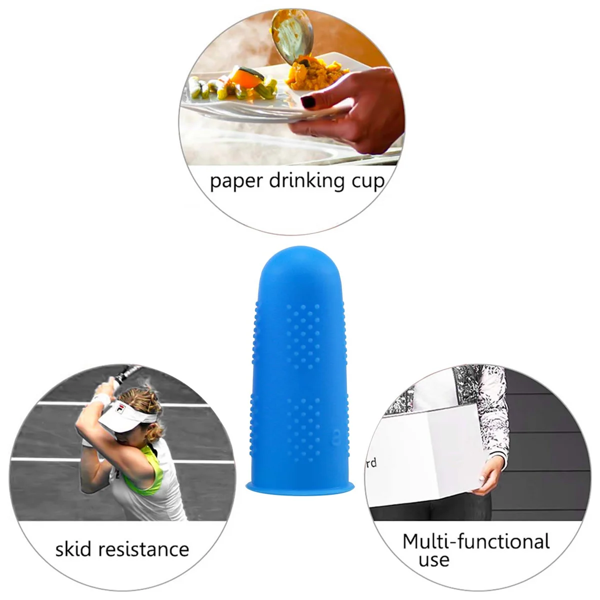 12 Pezzi Culle per Dita Coperture di Protezione per Dita in Silicone Cappucci Protezioni per la Punta delle Dita Maniche per Dita Resistenti al Calore 3 Dimensioni