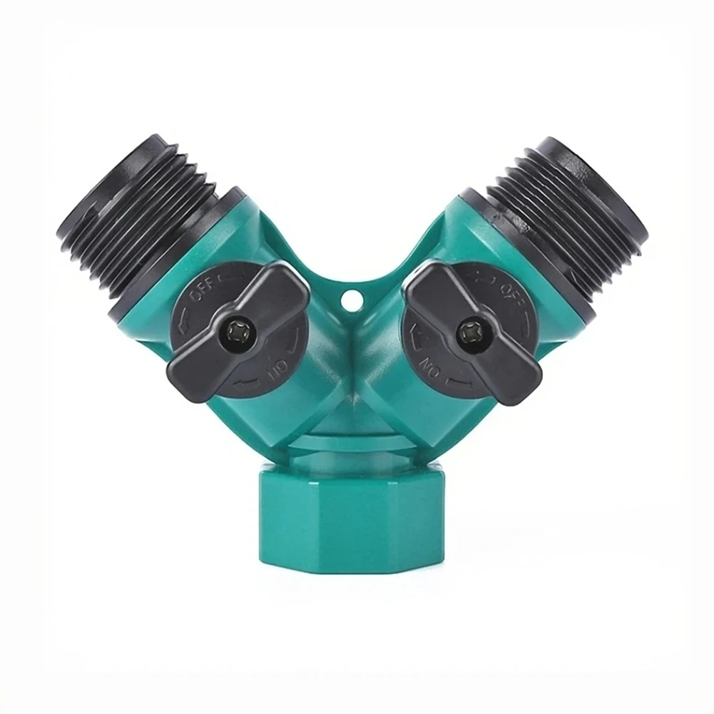 Y-Type Garden Hose Diverter, 3/4" Quick Connect Water Splitter With Adjustable Flow Control For Irrigation, Car Wash, Dark Green