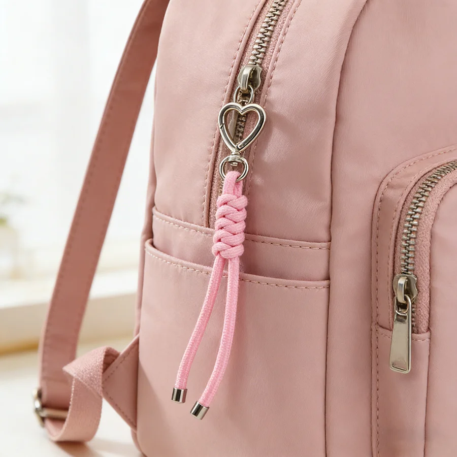 Süßer Herzverschluss Paracord Schlüsselanhänger Unisex Handgefertigter Geflochtener Knoten 5 Farben Rucksack Schlüsselanhänger Schlüsselhalter Bestes Freundgeschenk Schmuckstück