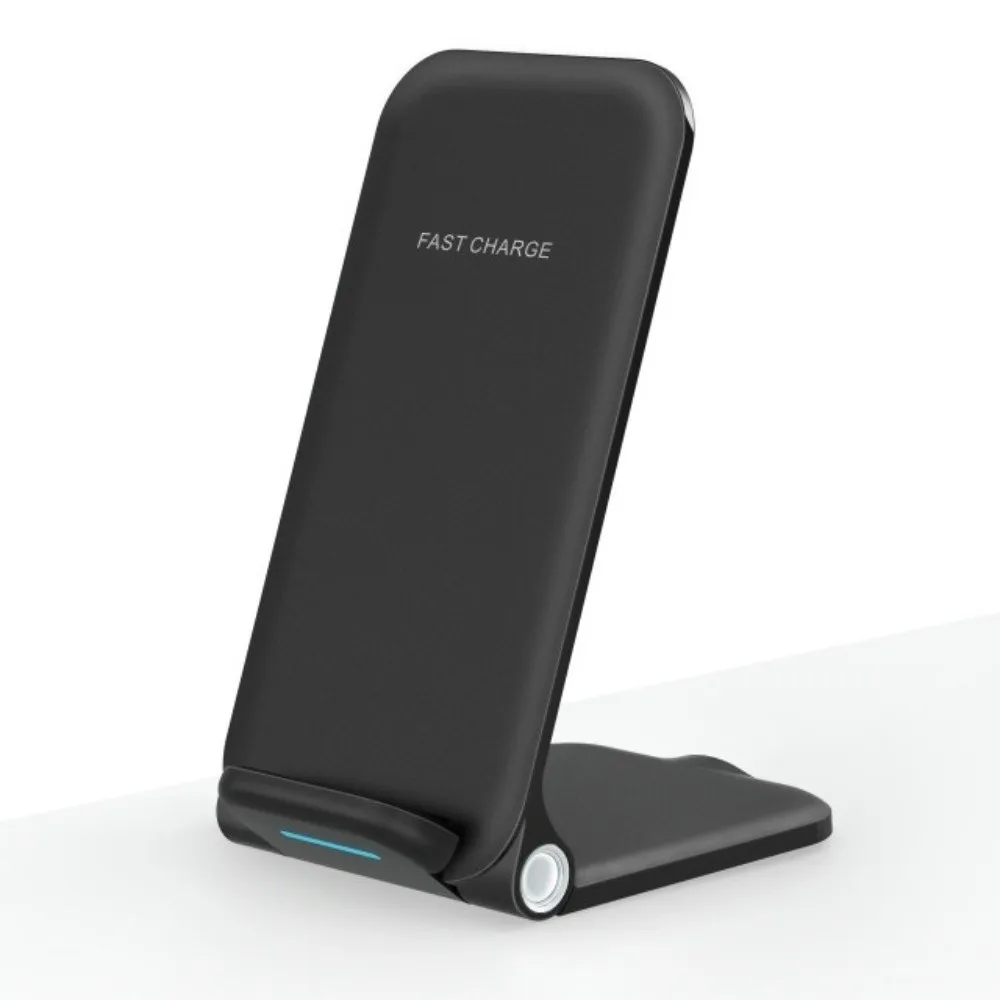 Foldable Wireless Phone Stand Adjustable Viewing Angle Fast Charging Wireless Charging Stand ABS Mobile Phone Holder Home Office