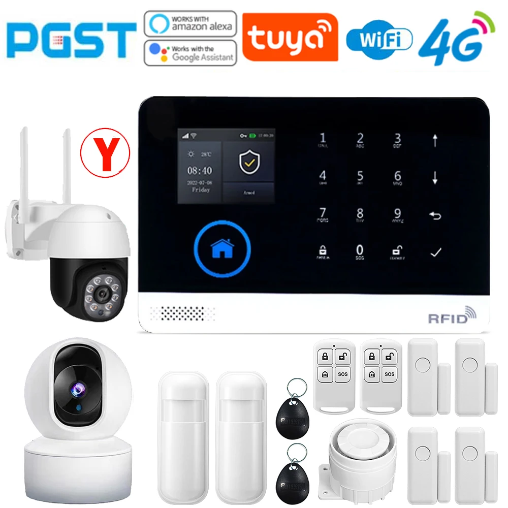 PGST-103 System alarmowy Graffiti, bezpieczny domowy alarm WiFi 4G, inteligentny alarm domowy, bezprzewodowe urządzenie systemowe, sterowane przez Smart Life
