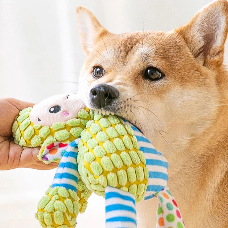 Cute Animals Plush Dogs Cats Toy Interactive Squeaky Puzzle Toy Bite Resistant Teeth Grinding Cleaning Pet Chewing Supplies image 3