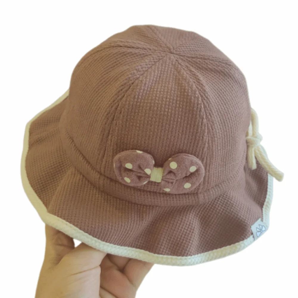 

Casual Ruffle Bows Baby Bucket Hat Cute Adjustable Drawstring Toddler Basin Cap INS Breathable Fisherman Hat Outdoor