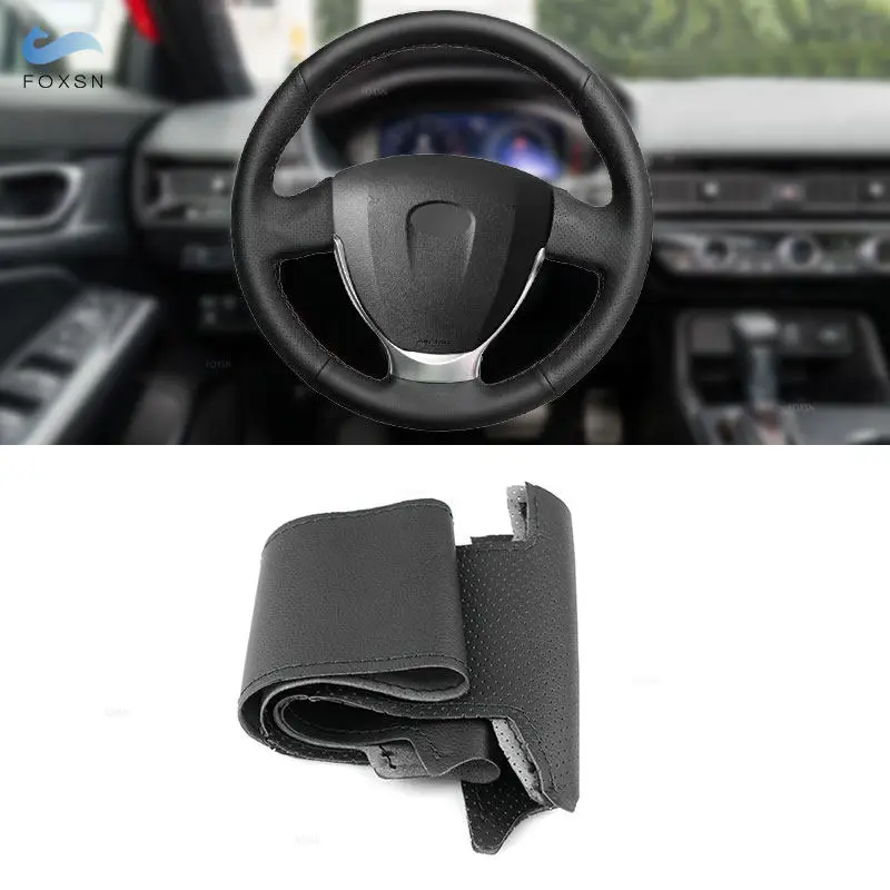 

Hand Braid Car Steering Wheel Cover For Lada Granta 2018 2019 Priora 2 2013-2018 Kalina 2 Black Perforated Microfiber Leather