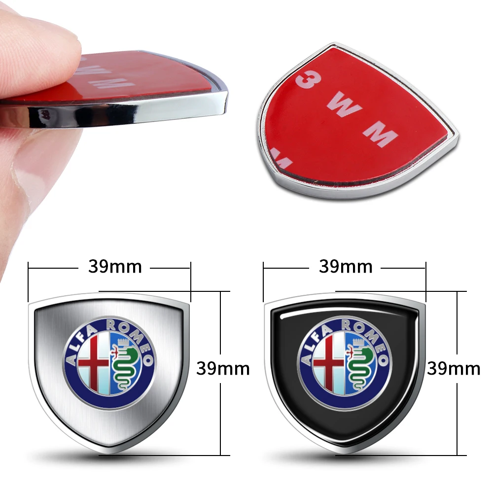 Auto Styling Metall 3D Chrom Auto Emblem Abzeichen Aufkleber Aufkleber Für Alfa Romeo Giulietta Giulia GT Mito Brera F1 Stelvio Tonale