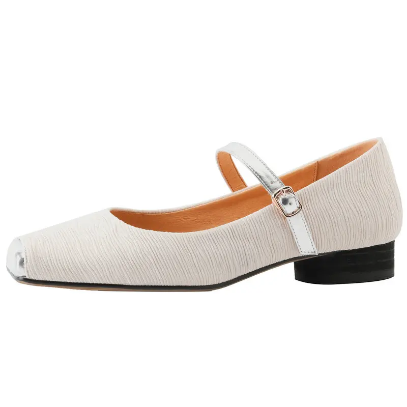 

Mary Jane Pumps Women 2023 New Spring Luxury Fabric Leather Low Heel Handmade Quality Comfortable Breathable Lolita Shoes