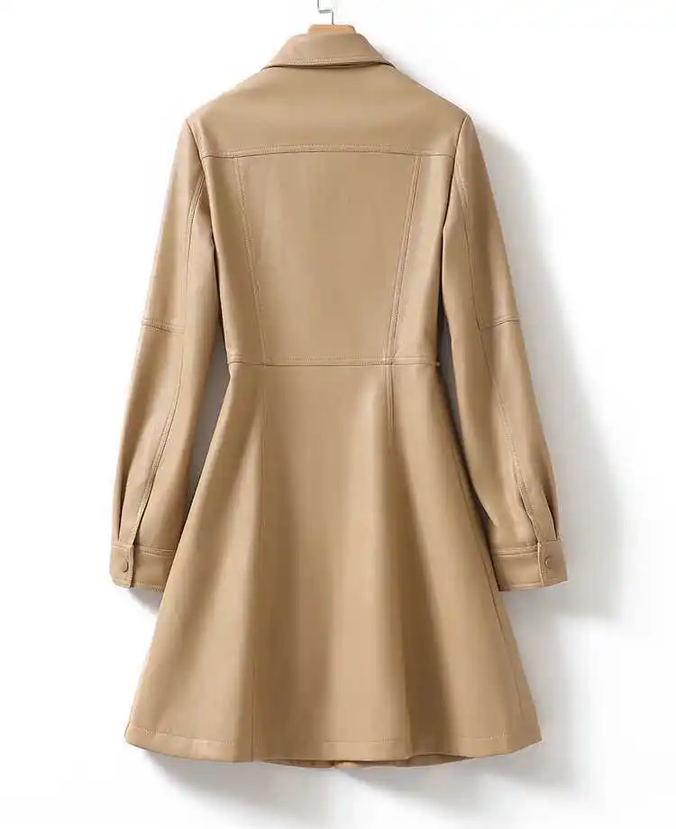 2025年春秋 レディース シープスキンレザージャケット スリムフィット 襟付き スタンドカラー おしゃれ アウター 通勤 長袖