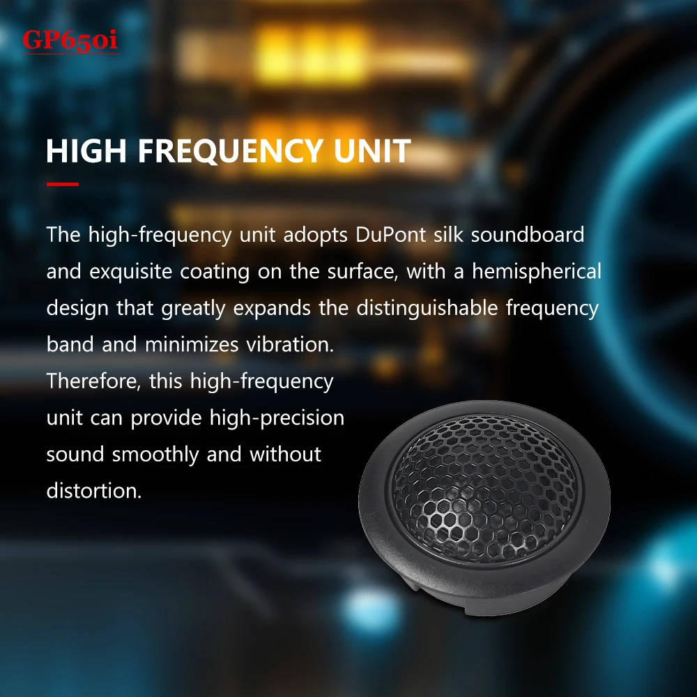 High quality 6.5-inch car speaker, 260W high fidelity car stereo, high-frequency speaker, subwoofer, 2-channel set modification