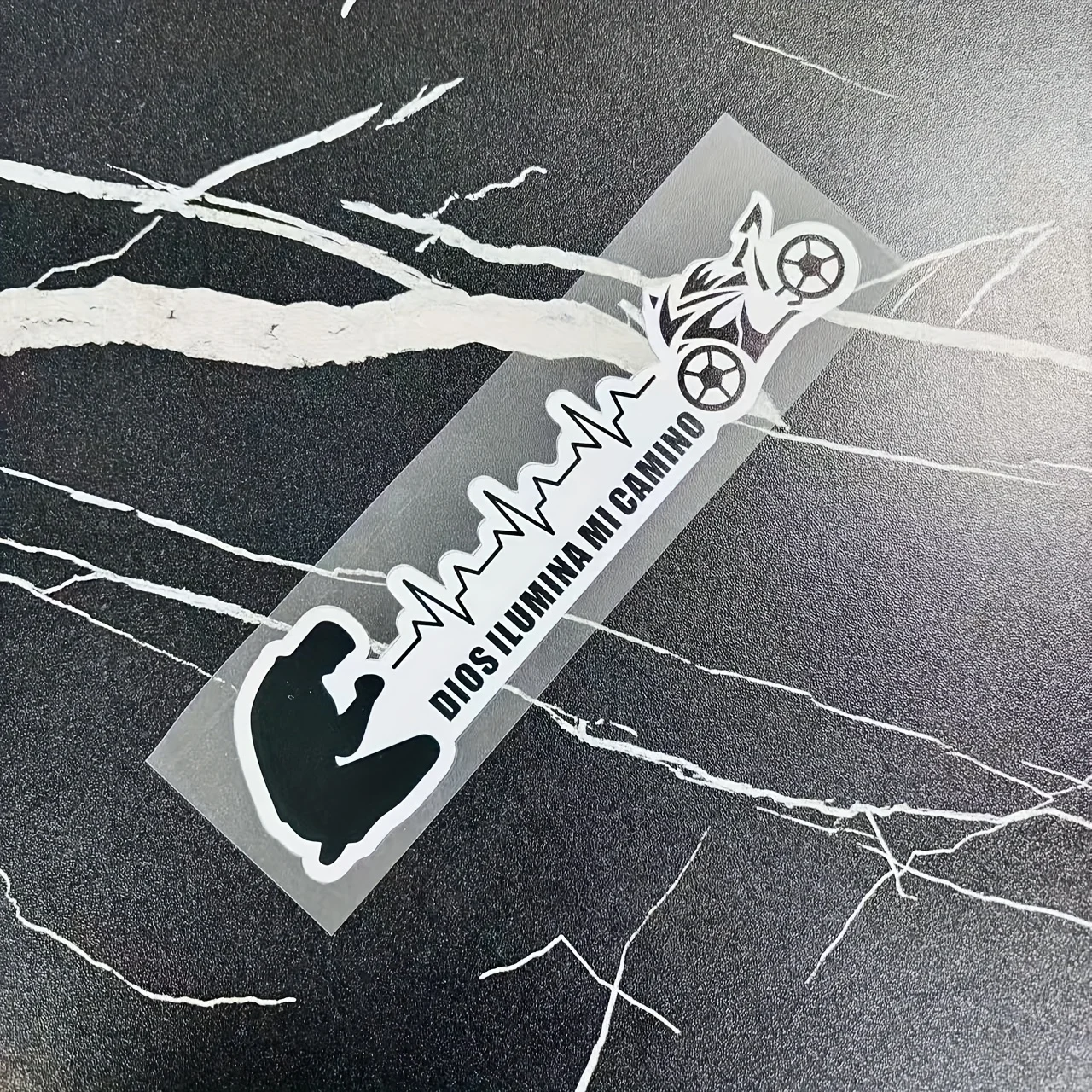 

God Bless My Path Stickers for Motorcycles and Cars - Waterproof Vinyl Decals with Cross Symbol, Ideal for DIY Outdoor