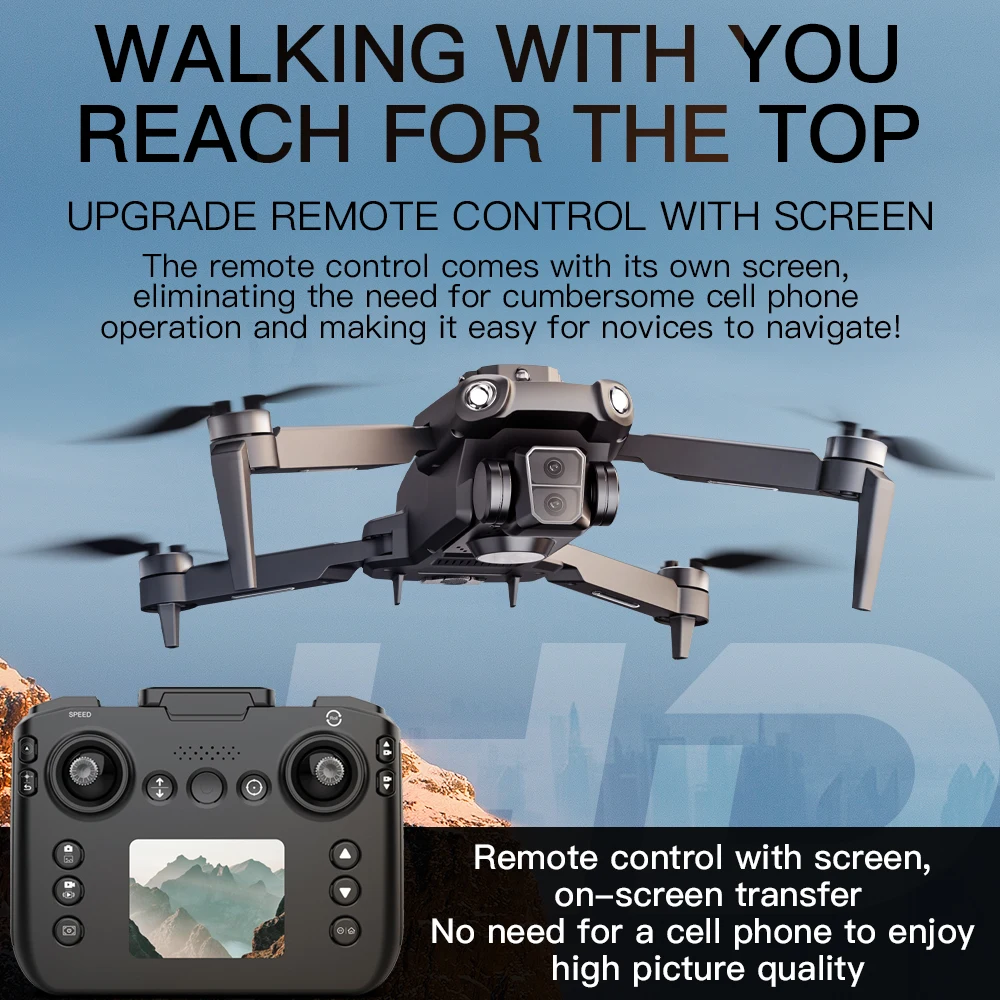 New Drone SG109 PRO Screen Control Intelligent Obstacle Avoidance Quadcopter Optical Flow Brushless Motor with Screen RC Drone