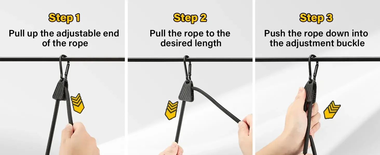 1-6 Stück Verstellbare Spanngurte mit Haken 7-48 Zoll Hochbelastbare Elastische Befestigungsgurte für Fracht Camping Fahrradträger Zelt – Detail 8