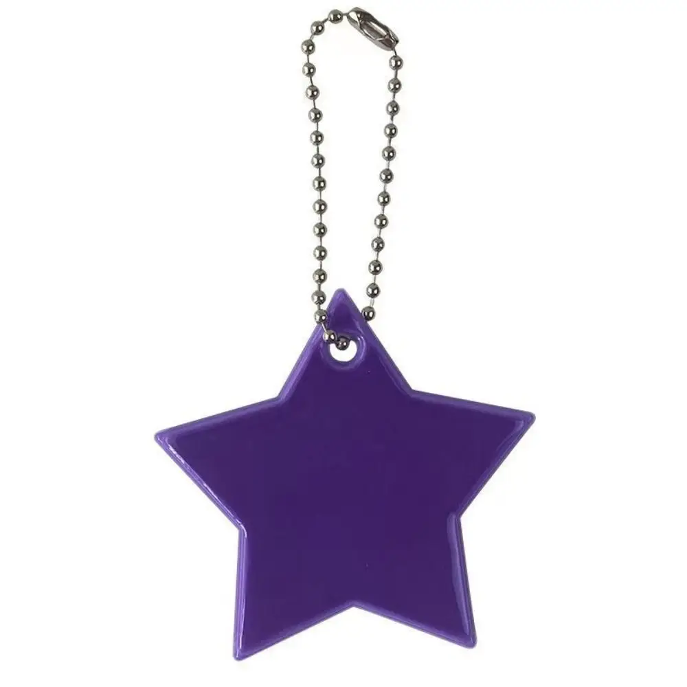 Colorful Star Reflective Keychain Bag Pendant Accessories Reflector Keyrings For Visible Safety Night Traffic Safety Reflector