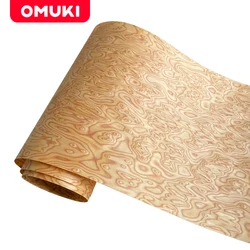 OMUKI Yellow Gem Wood Veneer Furniture Wallpaper Speaker Decoration Handmade DIY