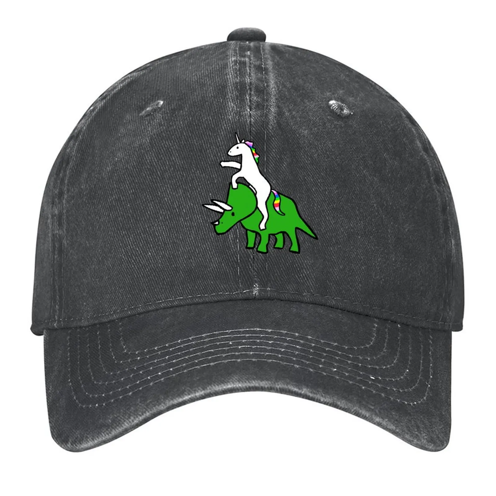 

Unicorn Riding Triceratops Baseball Cap Rugby Trucker Hat New In The Hat golf hat genuine Golf Wear Men Women's