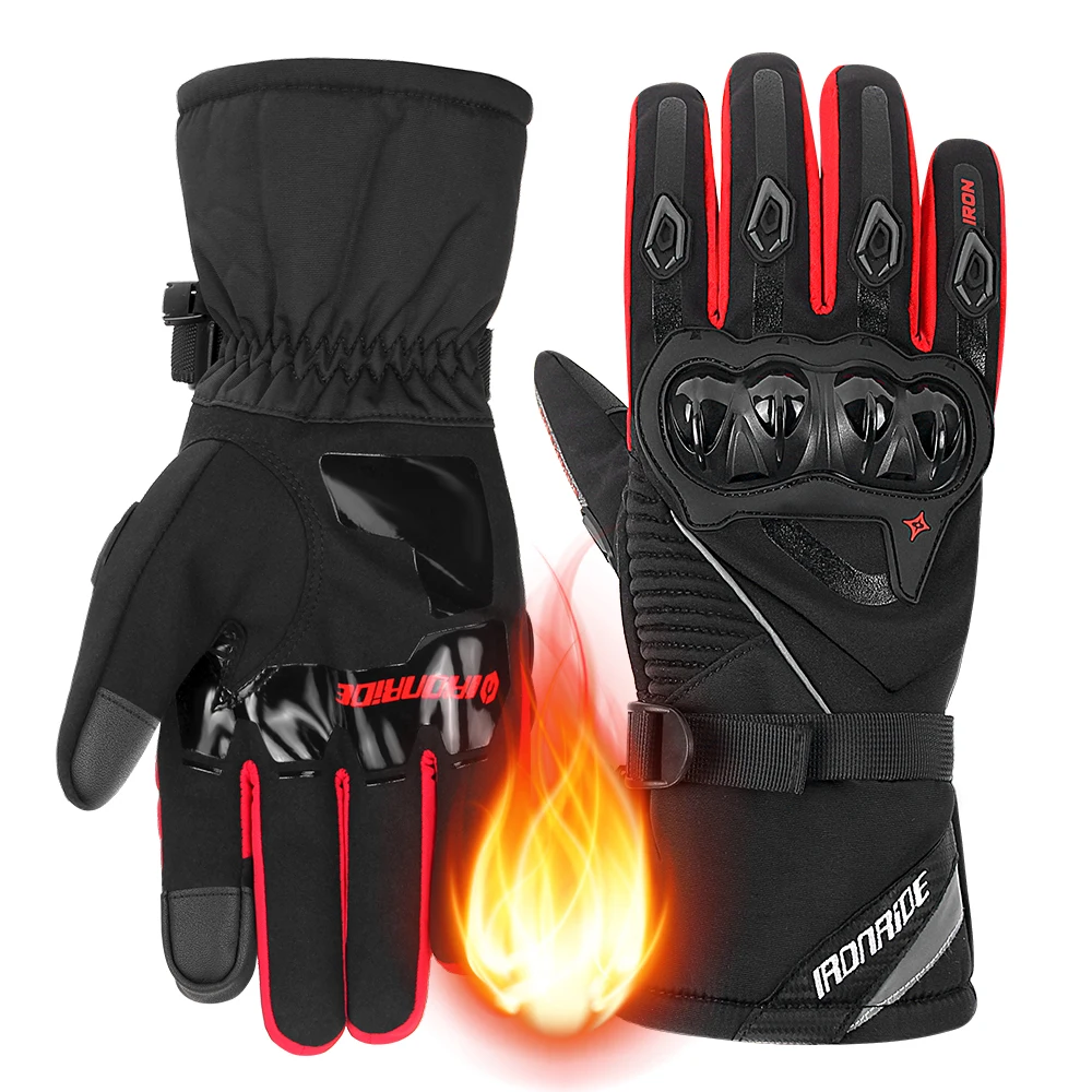 

Зимние мужские мотоциклетные перчатки, водонепроницаемые ветрозащитные перчатки для мотоциклистов с полным пальцем, перчатки для мотокросса с сенсорным экраном