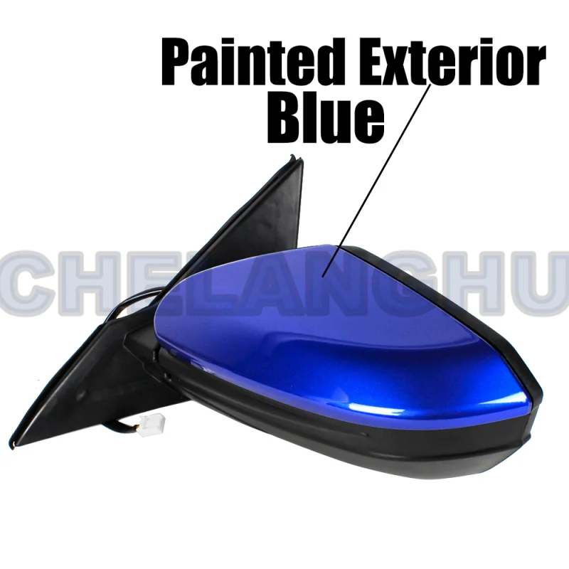 Mirror Assembly For Honda Civic 2016 2017 2018 2019 2020 2021 US version Left Side 5 Pins Blue Painted Heated Power Adjust