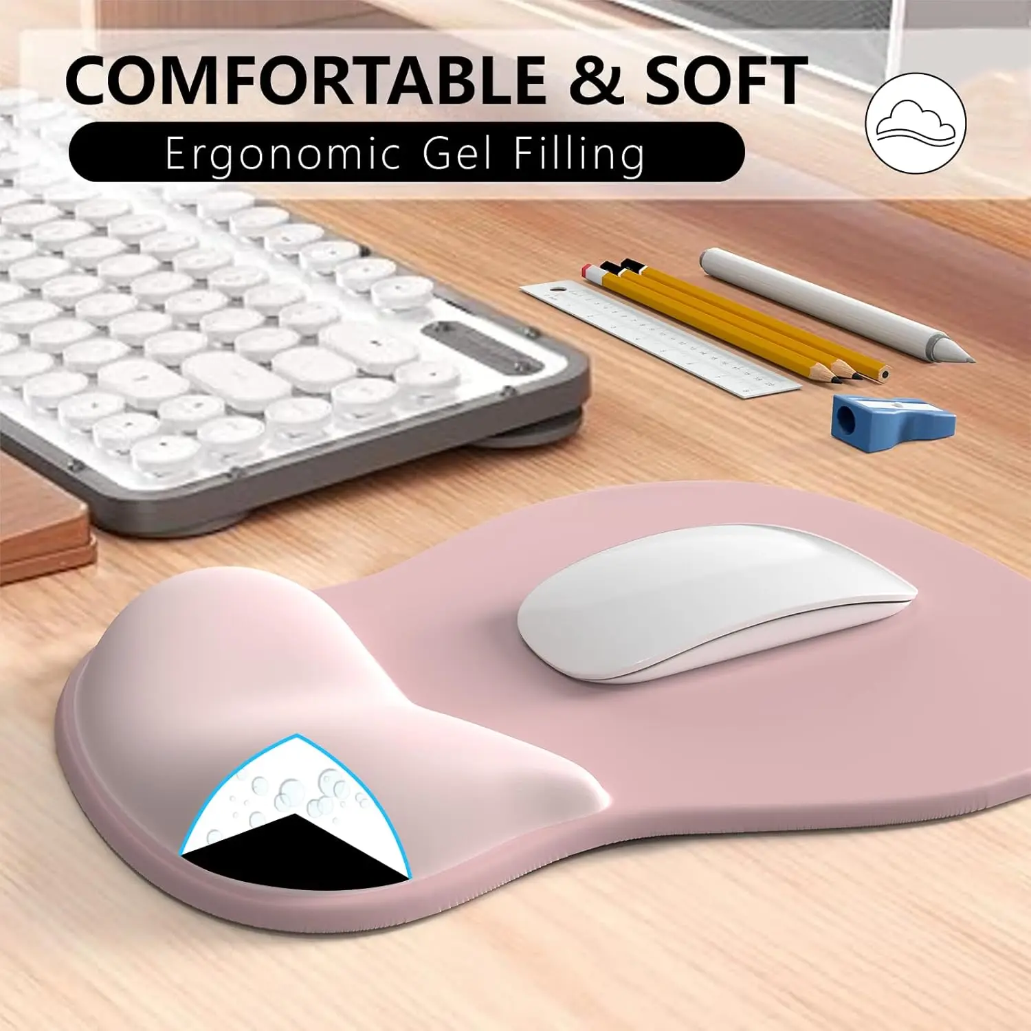

Ergonomic Wrist Pad Mouse Guard Wrist Rest Mouse Pad Girls Silicone Anti-slip Mouse Pad Wrist for Office Gaming PC