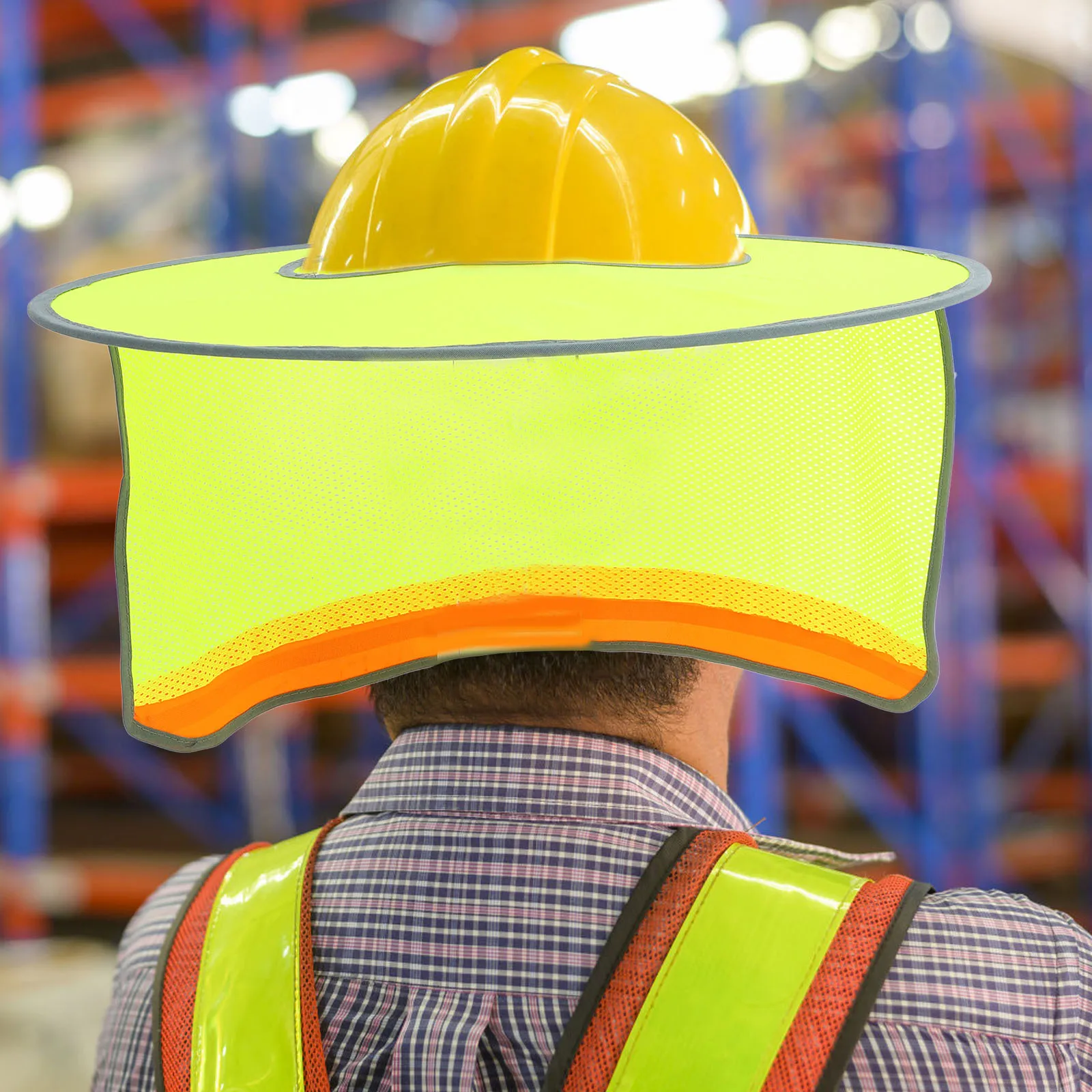 

Hard Hat Sun Shade Adjustable Neck Shade Breathable Mesh Brim Full Brim Visor Construction Safety Sun Protection