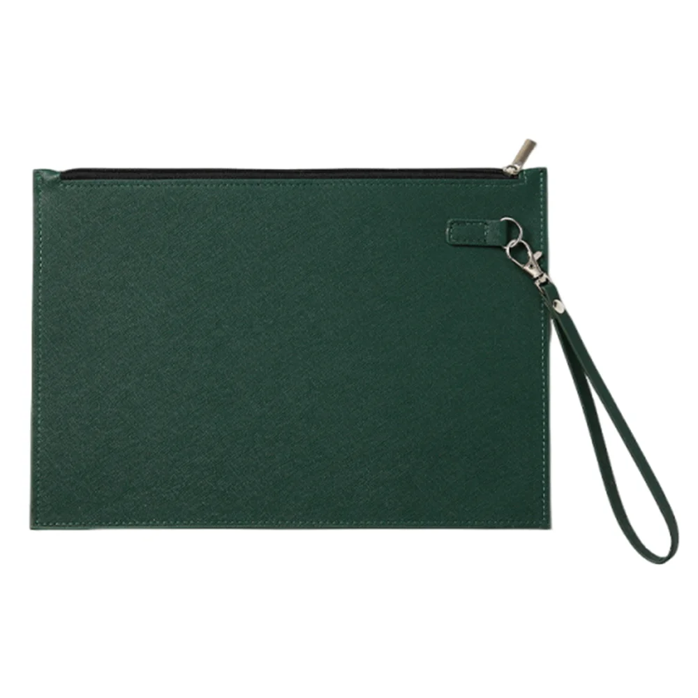 

Large Capacity A4 Imitation Leather File Folder Waterproof Thickened Business Document Bag with Rope Simple