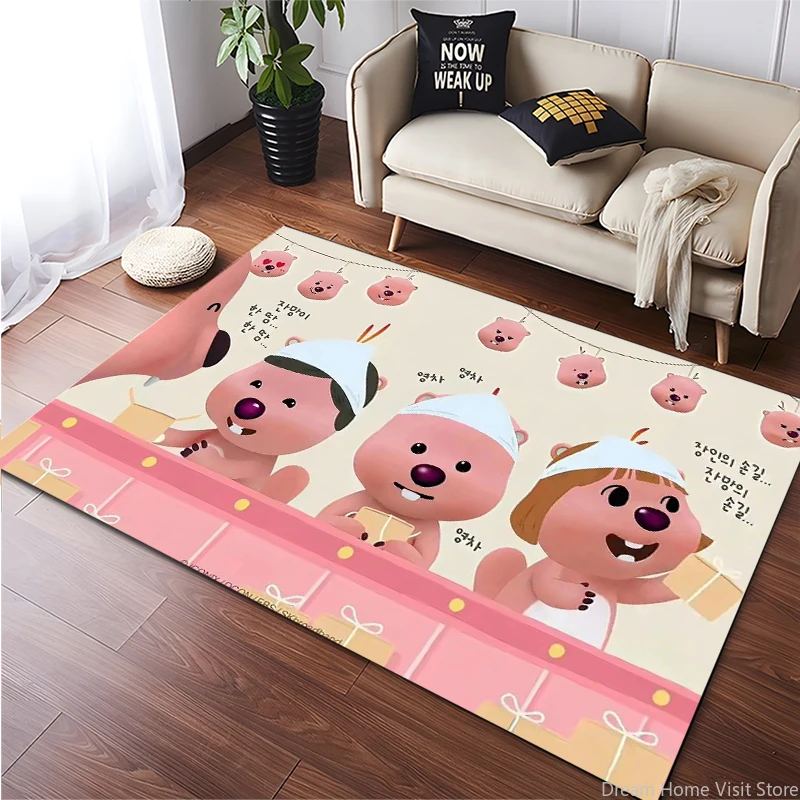 

MINISO Cute Loopy Kawaii Pattern HD Large Area Rugs Carpets for Home Living Room Rugs the Baby Bedroom Sofa Doormat Floor Mats