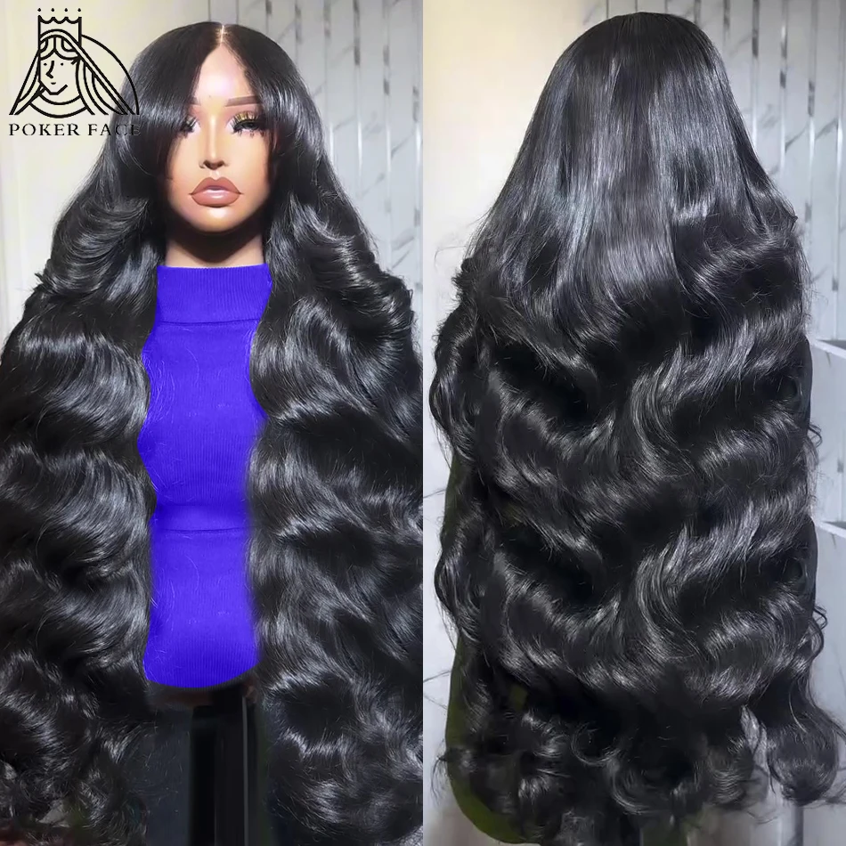 Poker Face 40 Inch 13x4 13x6 HD Body Wave Lace Front Wig Pre Plucked Wave Lace Frontal Wig 100% Human Hair Wigs For Black Women