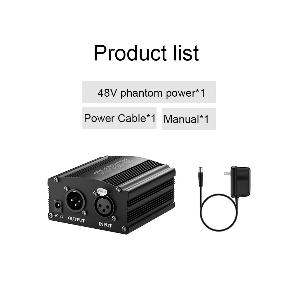 + 48V Phantom Power G-MARK microfono a condensatore professionale con ingresso e uscita XLR bilanciati per microfono BM800, Studio, registrazione