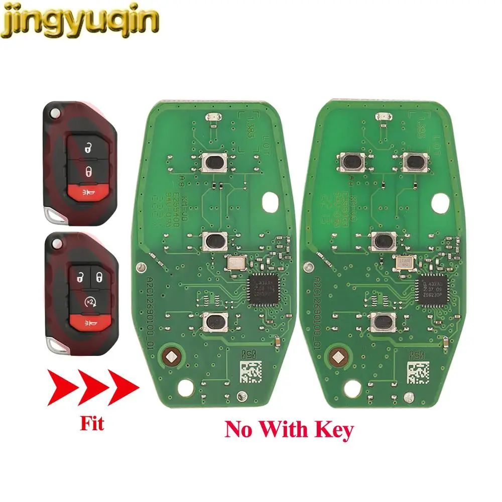 Jingyuqin 2/3/4 Buttons Remote Car Key Circuit Board OHT1130261 433MHz 4A PCF7939M For Jeep Wrangler Rubicon Sahara JK JL 2018