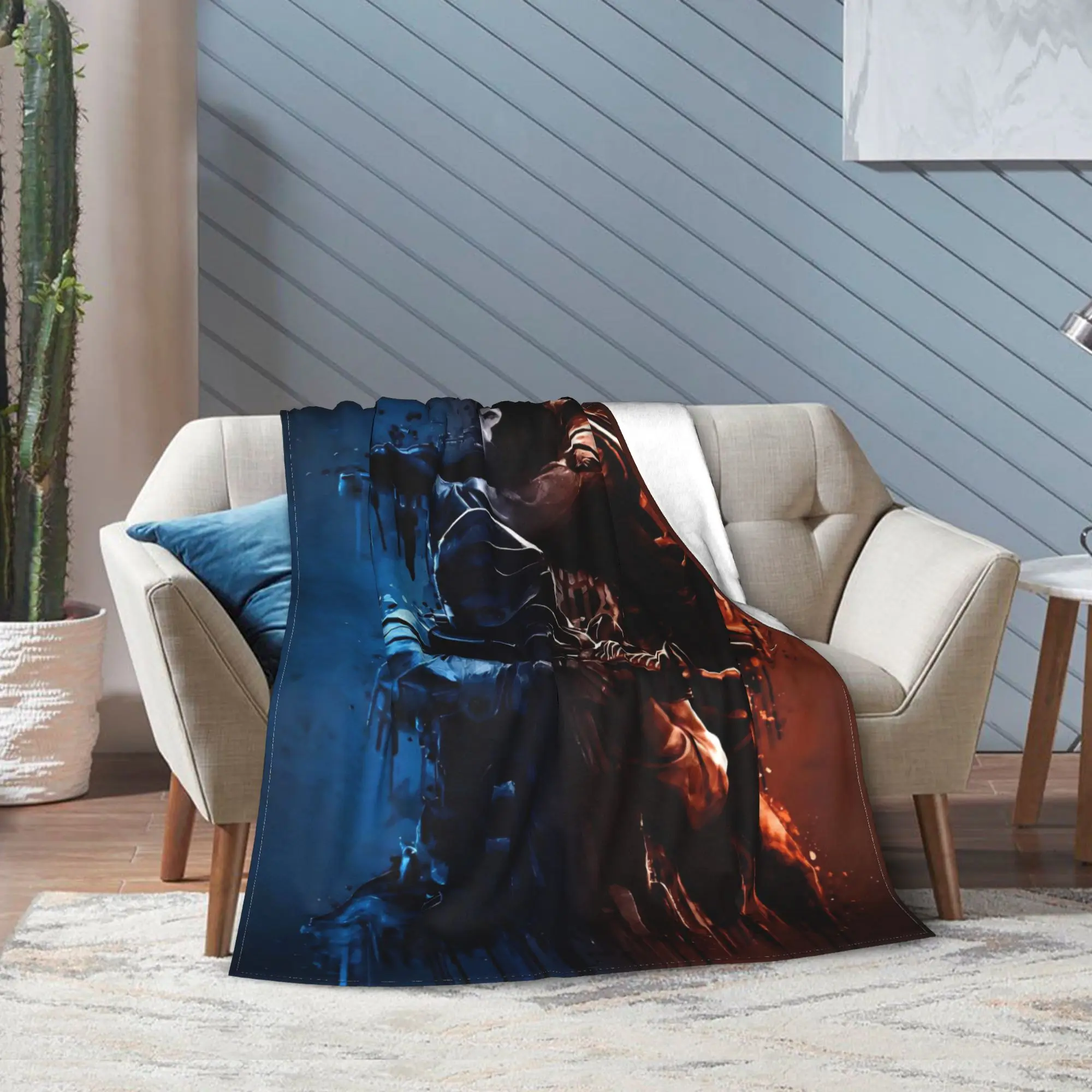 Counters Shooting Game Striking Go Knitted Blankets Art Flannel Throw Blankets Travel Decoration Soft Bedspreads Multi-function