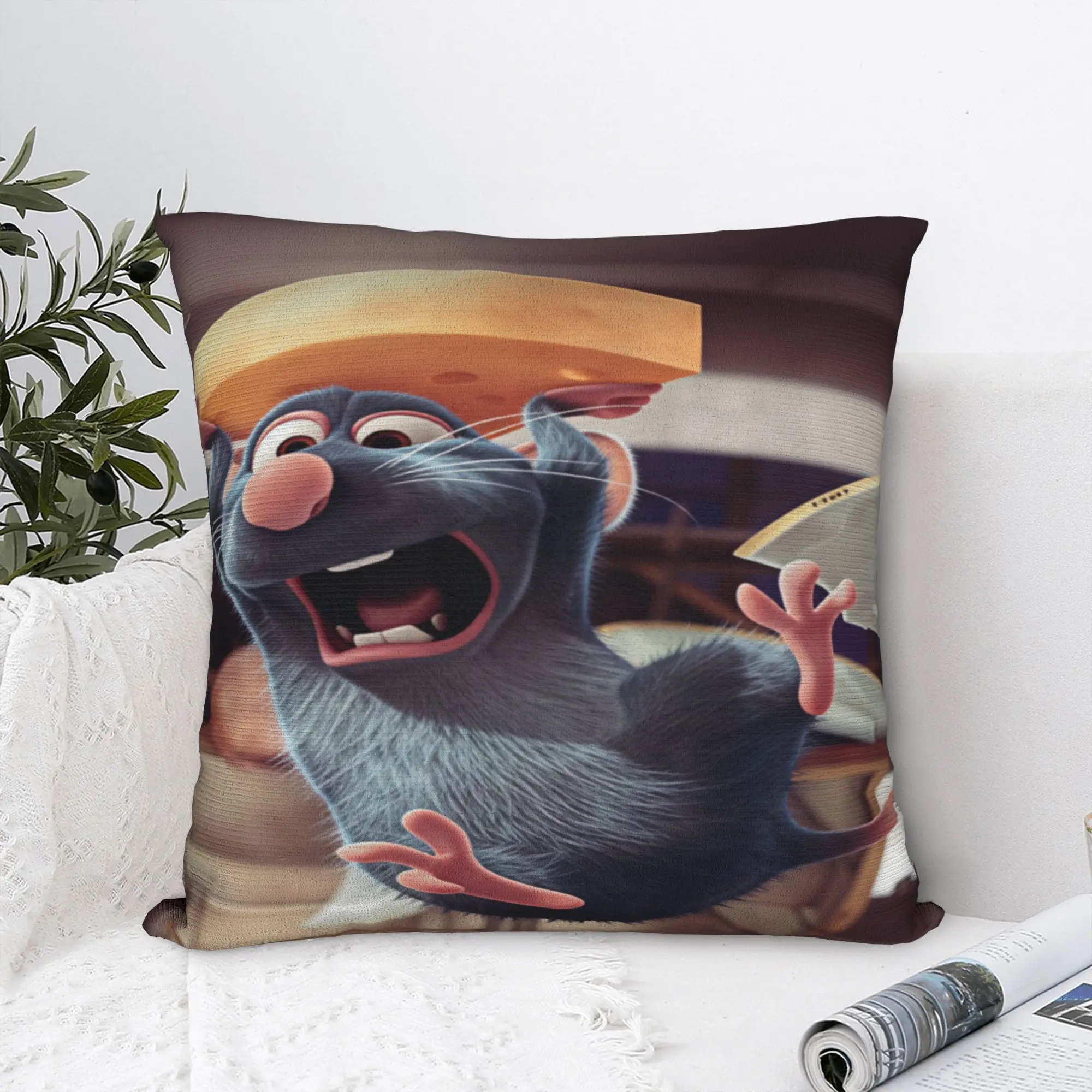 Ratatouille Pillow Case Anyone Can Cook  Kawaii Pillow Cover Custom Pillowcases For Office Car Home Decor