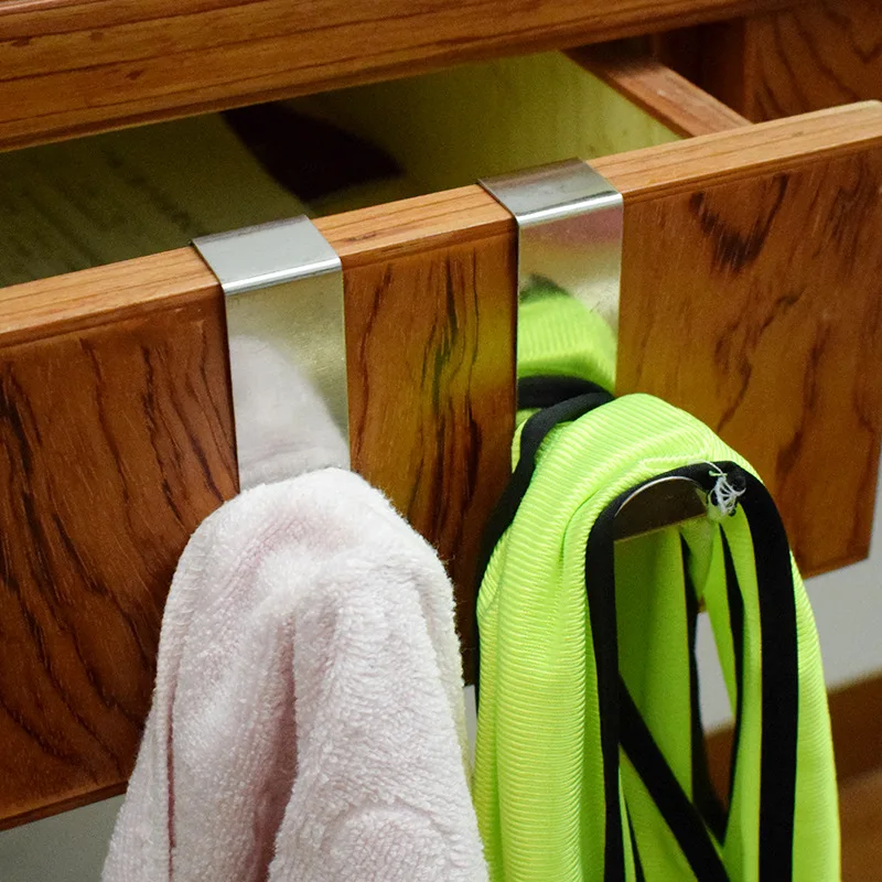 Z-förmiger Badezimmerschrank mit Haken aus Edelstahl von hinten, Kleiderbügel, Schlüsselanhänger, Kleiderhaken, Heim- und Küchenzubehör, Organizer-Werkzeug – Detail 6