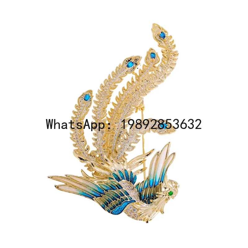 

High-end phoenix brooch for women - exquisite, personalized enamel phoenix corsage pin accessory