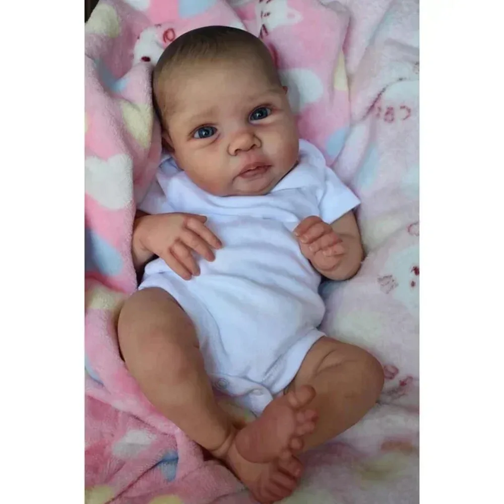 19inches Reborn Baby Doll Miley Lifelike Soft Touch 3D Painting Skin with Details Veins Handmade Realistic Reborn Muñecas Bebe