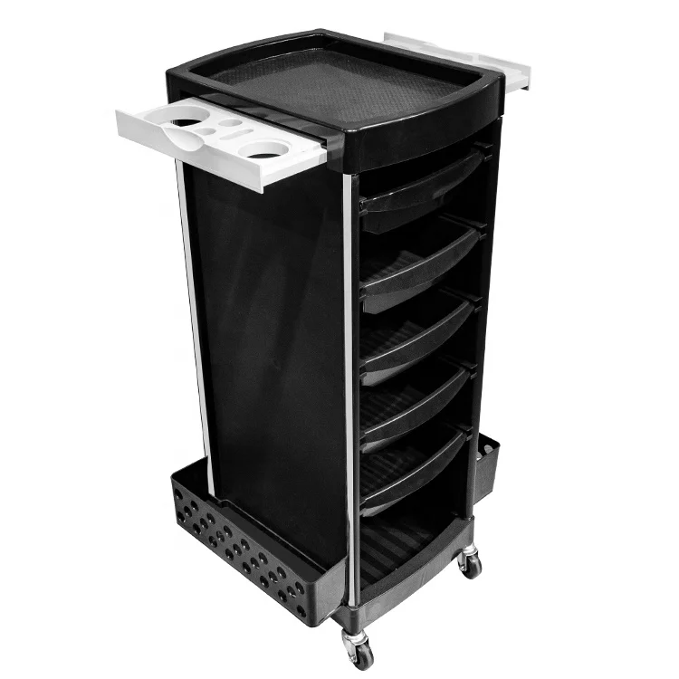 Barber Shop 5 Drawers Rolling Salon Cart Hair Salon Trolley Facial Spa Beauty Trolleys