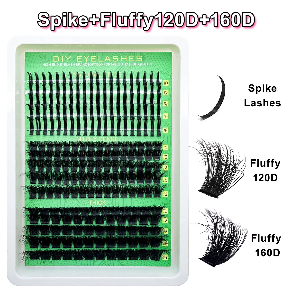 HBZGTLAD 8D Fluffy Lash Cluster 6D-200D Wimpern-Cluster Volumen Einzelwimpern-Cluster Verlängerte Wimpern-Cluster DIY Fairy/Manga Wimpern wiederverwendbar – Detail 9