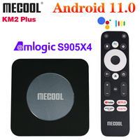 Android 11 TV Box Mecool KM2 Plus Amlogic S905X4 Google Certified Netflix 2GB RAM 16GB BT5.0 2T2R Wifi Prime HDR 10+ Set Top Box