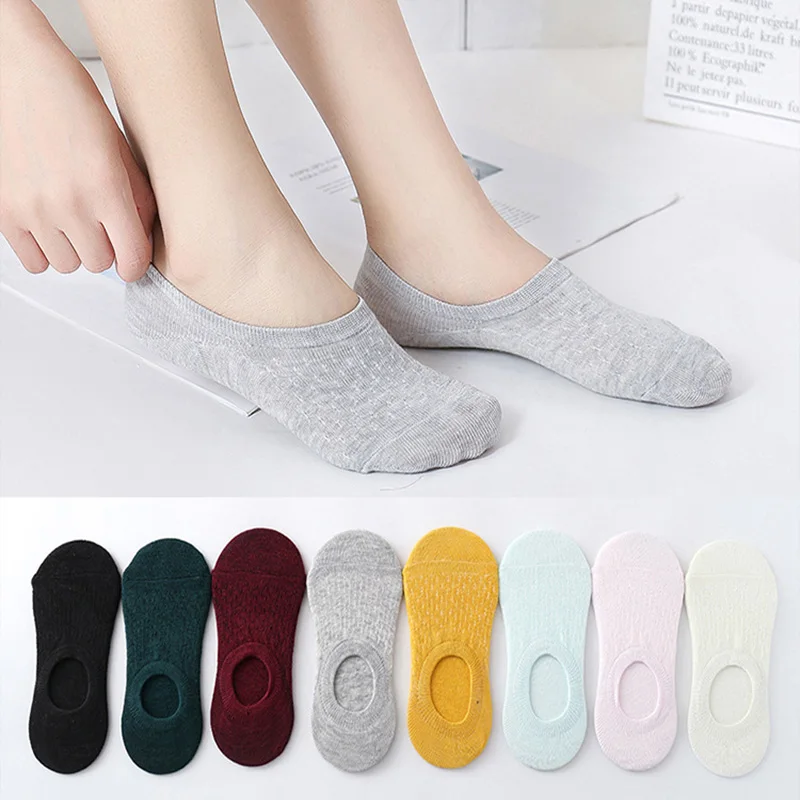 

5Pair Brand Female Boat Sock Women Summer Fashion Outdoor Ankle Girls Cotton Color Novelty Solid Girls Cute Low Tube Sock