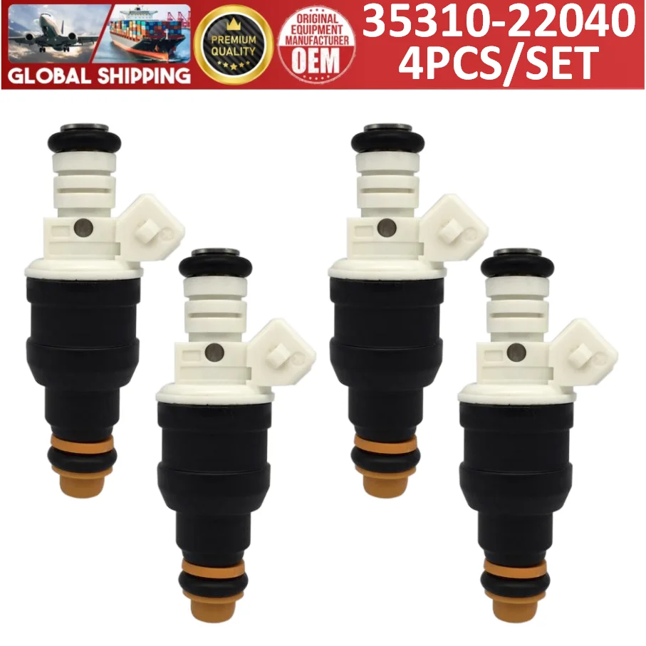35310-22040 High Quality 4pcs Fuel Injectors Fits For Hyundai Accent Scoupe Excel 1.5L I4 # 1993-1999