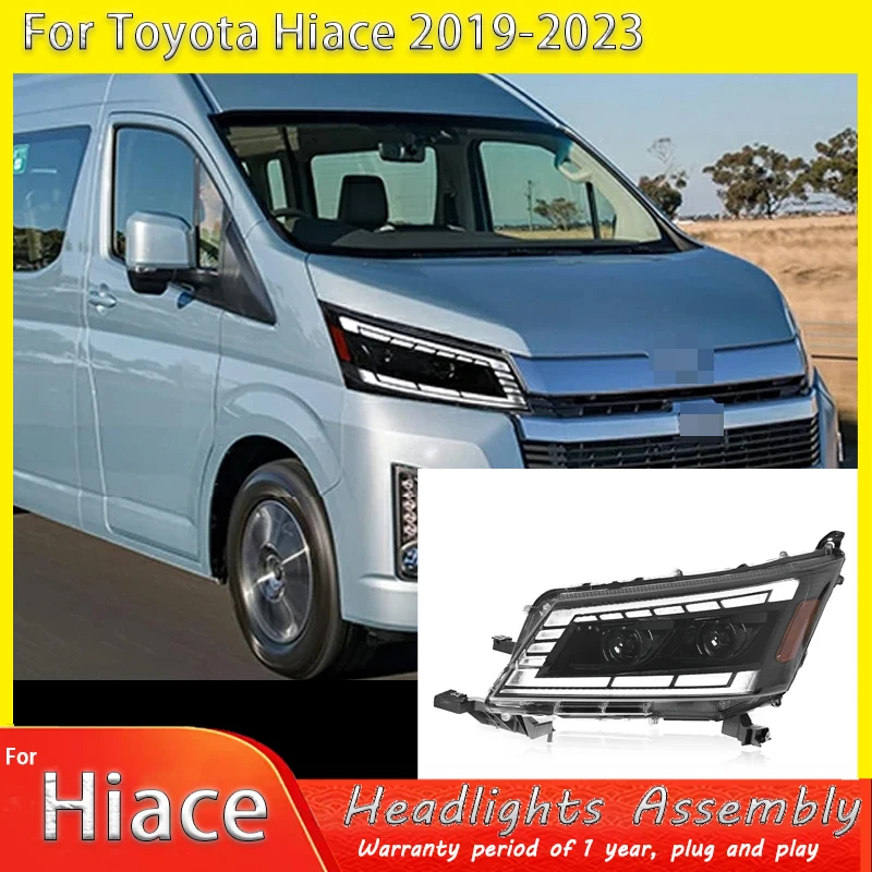

Аксессуары для автомобильных фар для Toyota Hiace 2019-2022, светодиодные передние лампы автомобиля, обновленный проектор, двойной объектив, сборка Plug and Play