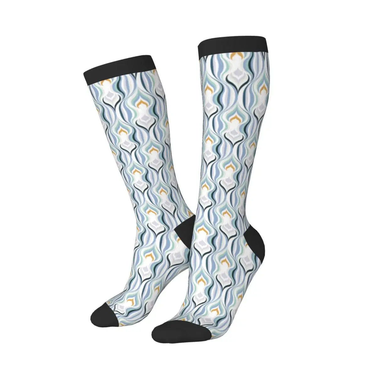 Casual Stockings Abstract Wavy Lines Geometric Shapes Knee Thigh High Long Socks