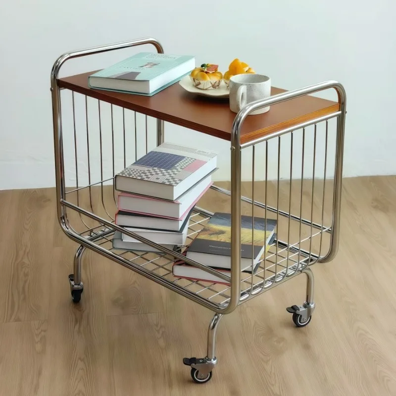 Мобильный телефон с колесным краем, несколько мест для хранения из нержавеющей стали, средневековая тележка для хранения в гостиной, простой журнальный столик в скандинавском стиле